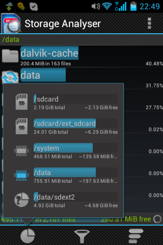 Android Storage Analyser application